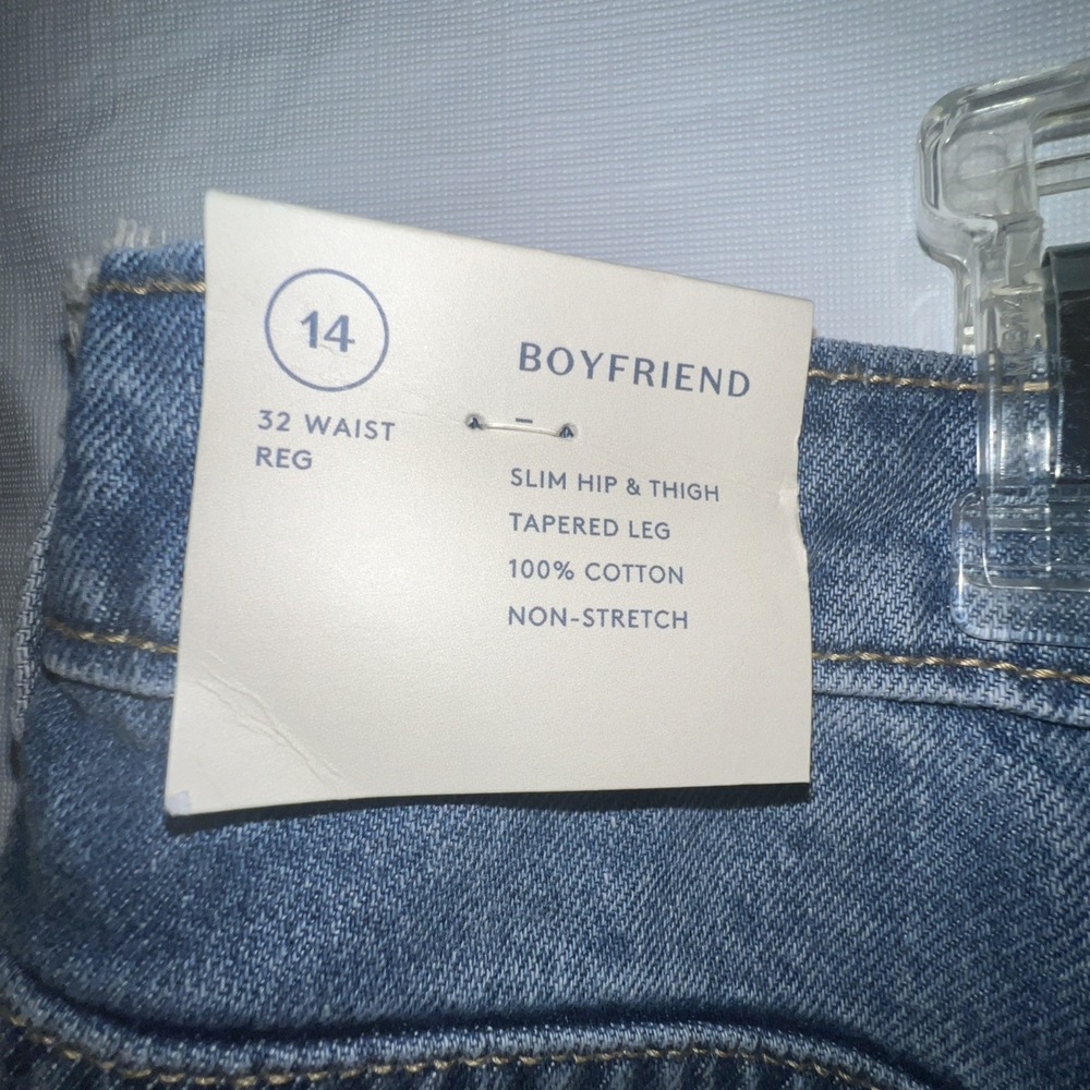 Universal Thread Boyfriend Cuffed Jeans Blue Medium Wash High Rise 14 NWT - Picture 6 of 10
